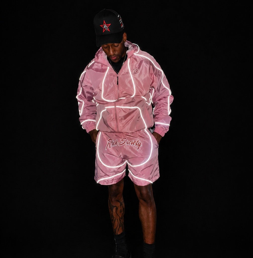 Pink "Rich Society" Windbreaker Set