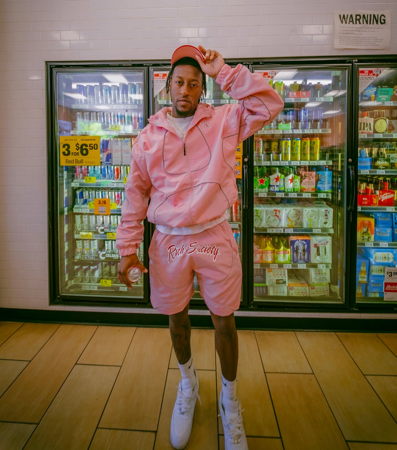 Pink "Rich Society" Windbreaker Set
