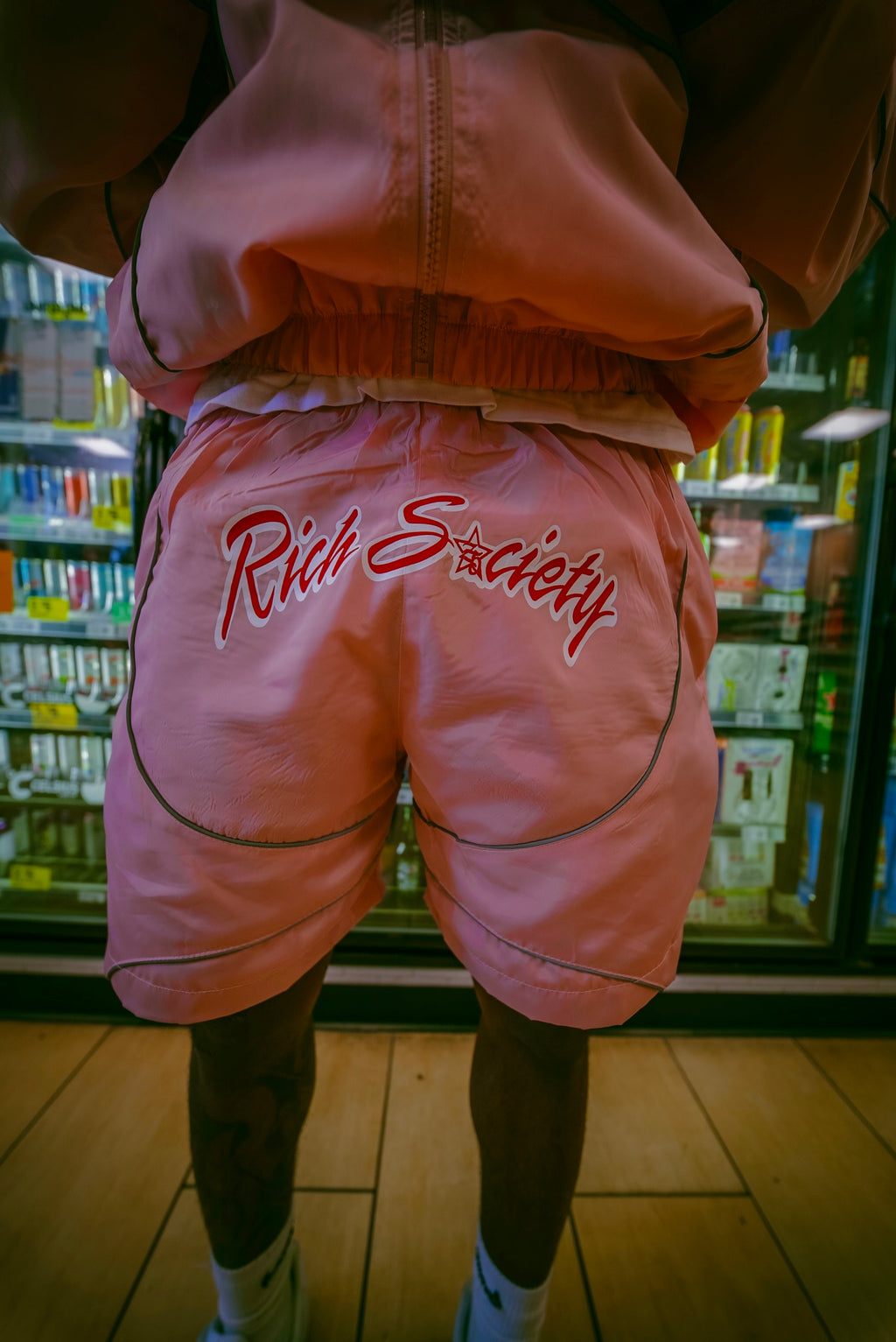 Pink "Rich Society" Windbreaker Set